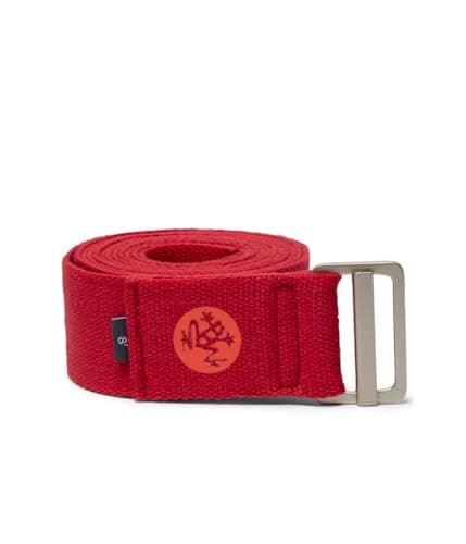Manduka Align Sangle de yoga en coton léger, sécurisée, soutien antidérapant – Rose – 4,4 cm de large – 244 cm - Image 2