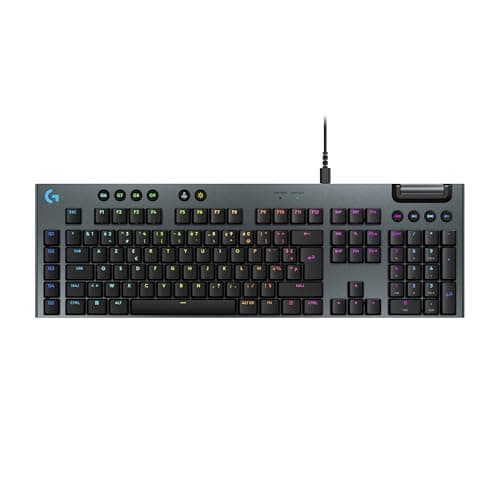Logitech G G915 X Ultra-Flat Wired Mechanical Gaming Keyboard, Double Layer PBT Keys, Fully Programmable Keys, RGB Lighting, GL Brown Touch Switches, PC/Mac, FRA AZERTY Keyboard – Black - Image 2