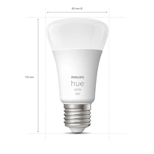 Philips Hue White E27 Smart LED Light Bulb - Control via Alexa, Google Assistant, Apple HomeKit - Custom Atmospheres and Energy Saving - Image 3