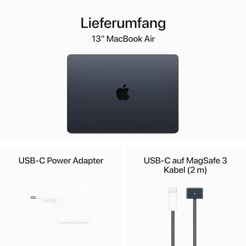 Apple 2024 13" MacBook Air Laptop mit M3 Chip: 13.6" Liquid Retina Display, 16 GB Gemeinsamer Arbeitsspeicher, 512 GB SSD Speicher, beleuchtete Tastatur, 1080p FaceTime HD Kamera, Mitternacht - Image 7