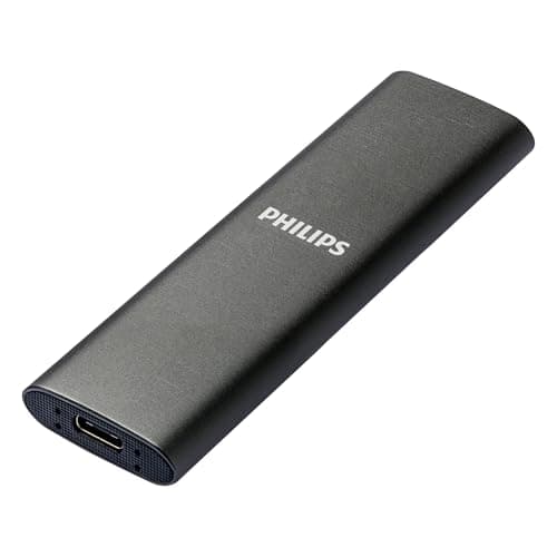 Philips Portable External SSD 250GB - Ultra Slim, SATA Ultra Speed USB-C - USB, Read Speed up to 540MB/s, Write Speed up to 540MB/s, Aluminum - Image 2