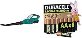 Theo Klein Bosch Souffleur Feuilles, 3+ Ans, & Duracell AA Rechargeables 8 pcs, 2500mAh