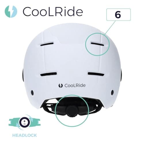 Cool Ride - Casque Urbain Trendy avec Visière et Headlock - Noir - Coque ABS Résistante - 6 Aérations - Mousses Amovibles - Norme CE en 1078 - Idéal Vélo, Trottinette, Skateboard - Image 4