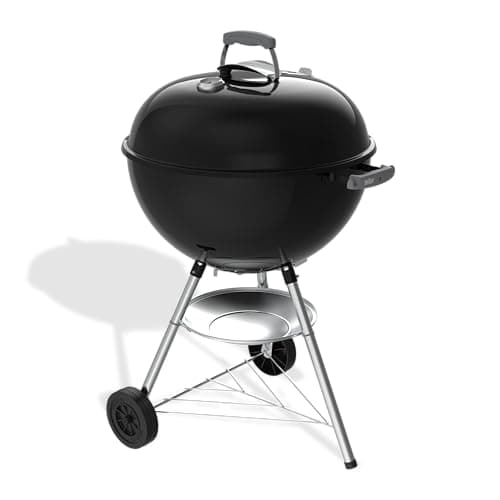 Weber Bar-B-Kettle barbecue à charbon (version 2026) / couvercle et cuve émaillés, grille de 57 cm, thermomètre intégré, bac à cendres, trépied avec roulettes, noir/argent - Image 4