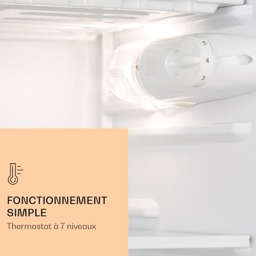 KLARSTEIN Luminance Frost - Réfrigérateur, 91L, 110 kWh/an, 7 niveaux de réglage de la température, Eclairage intérieur, Look moderne, Bac à oeufs, Clayettes verre - Noir - Image 6
