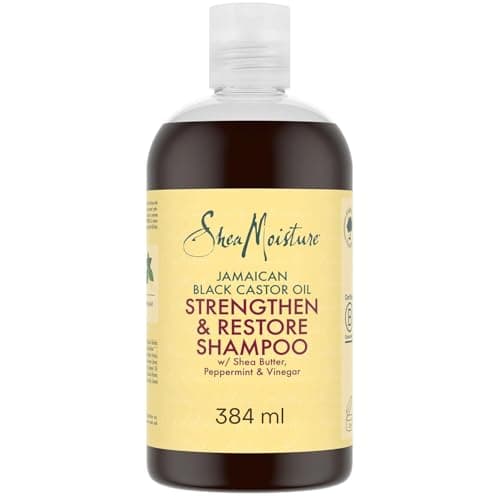 SheaMoisture Strengthen & Restore - Shampooing Doux - Sans Sulfate à l’Huile de Ricin Noir de Jamaïque et au Beurre de Karité - Pour Cheveux Abîmés ou Traités Chimiquement - 1 x 384 ml - Image 3