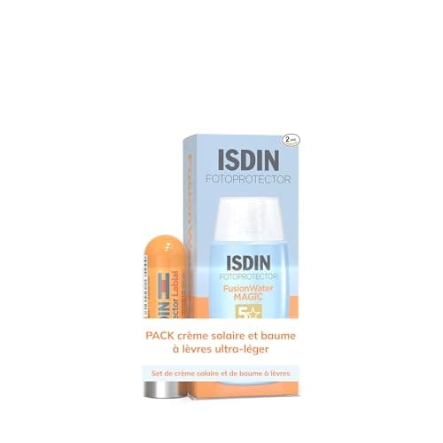 ISDIN Fotoprotector Pack Fusion Water MAGIC Face Cream SPF 50 (50 ml) + Lip Protection Stick SPF 30 (4 g) - Image 2