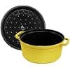 STAUB Enamelled Cast Iron Casserole Dish with Lid, Suitable for All Heat Sources Including Induction, 4 People, Round, 24 cm, 3.70 L, 4.7 kg, Lemon - Image 5