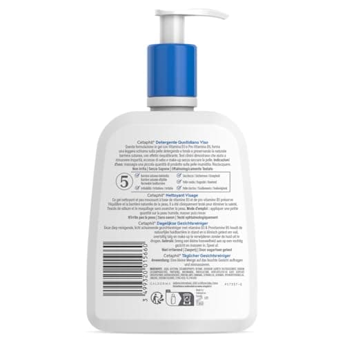 Cetaphil Gel nettoyant visage 237ml, pour peaux sensibles mixtes à grasses, nettoyant visage femme et homme, à base de Niacinamide, Panthénol et glycérine - Image 4