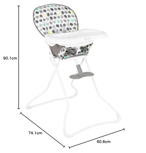 Graco Snack N' Stow High Chair with Compact Folding, Lightweight Weighing Only 5.4kg and Freestanding Folding, Splodge - Image 8