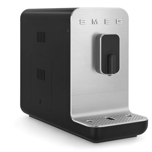 Smeg, BCC11BLMEU Automatic Espresso Coffee Machine, Built-in Grain Grinder, Thermoblock System, 1.4L Water Tank, Removable Catcher, Compact Size, 1350W, Black - Image 6