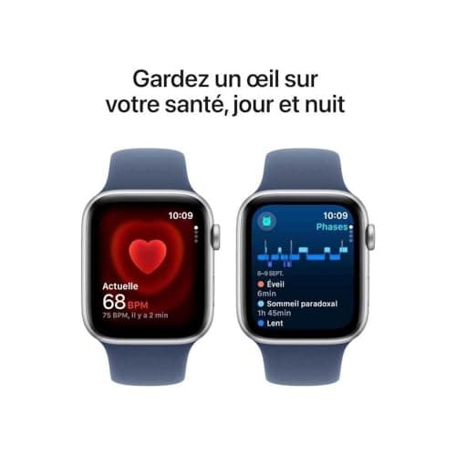 Apple Watch SE (2nd Generation) 44mm GPS Smartwatch with Silver Aluminium Case and Sport Denim Strap (S/M) - Activity Tracking, Sleep Tracking, Accident Detection, Heart Rate Monitoring - Image 6