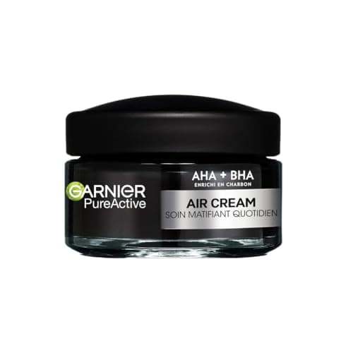 Garnier Pure Active - Air Cream - Soin Matifiant Quotidien - Enrichie en AHA + BHA & en Charbon - Hydrate 48h & Matifie 12h* - Peaux Mixtes à Grasses à Tendance Acnéique - 50 ml - Image 3