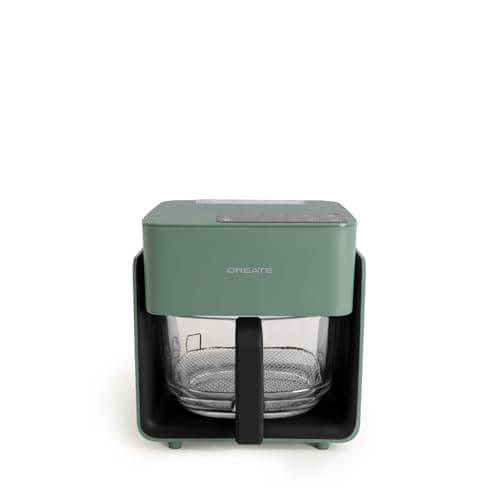 CREATE /AIR FRYER STUDIO CRYSTAL/Oil Free Deep Fryer 4.2L with Sage Green Water Spray/Capacity 5-6 servings, 6 programs, Glass tray, Time and Temperature Control, 1300W - Image 2