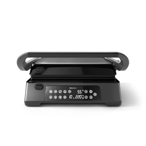 Philips Grill Contact - Temperature Sensor and 8 Preset Functions, Grill with Large Cooking Area, Digital Temperature Control, Easy to Clean (HD6307/70) - Image 3