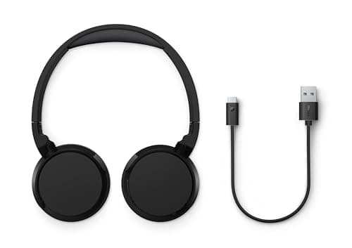 Philips TAH3209BK Casque sans Fil Supra-aural Bluetooth léger, Isolation phonique Passive, 25 Heures d’autonomie, Son Naturel, appels clairs, Basses dynamiques, Recharge en 2 Heures Via USB-C - Noir - Image 5