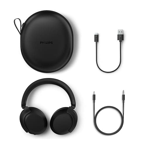 Philips TAH8000EBK/00 Casque Bluetooth Supra-auriculaire sans Fil – réduction du Bruit, 70 h d’autonomie, Compatible avec l’Assistant Vocal, idéal pour Les Voyages – Noir - Image 3