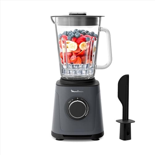 Moulinex Blender PerfectMix Essential 1200W, Lames Powelix, Bol Verre 2L, Mixage 30% Plus Rapide, Vitesse Ajustable & Pulse, Smoothie, Nettoyage Facile, LM771BF0, Poivre de Java - Image 3