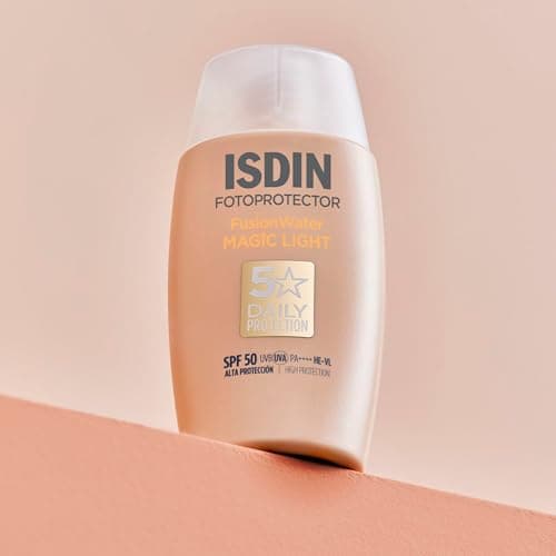 ISDIN Fotoprotector Fusion Water MAGIC SPF 50 Light (50 ml) | Natural Tinted Face Sunscreen | Ultra-light, Invisible Protection - Image 4
