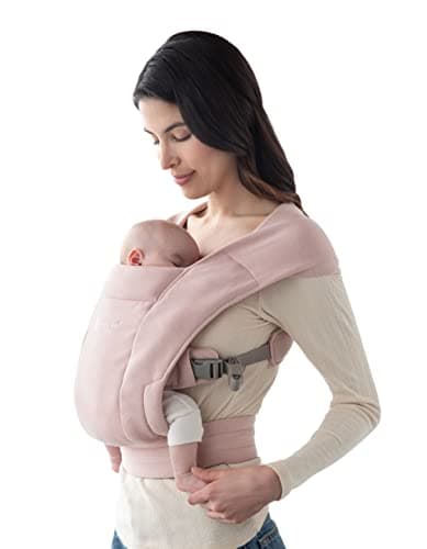 Ergobaby Embrace Baby Carrier Physiological and Ergonomic Extremely Soft, Blush Pink - Image 2