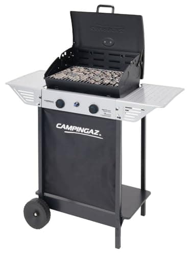 Campingaz Xpert Gas Barbecue 100 L Plus Rocky, Compact 2 Burner Barbecue, 7.1kW Power, Steel Grill, 2 Side Shelves and Steel Trolley - Image 4