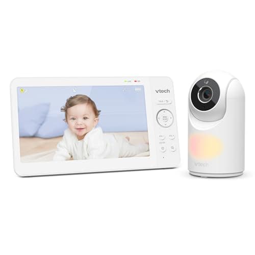 VTech VM7467 Baby Monitor with 7" LCD Screen, Panoramic Tilt Remote Zoom, 178° Wide Angle View, Soothing Sounds and Lullabies, Multi-Color Night Light, Two-Way Talk, - Image 5