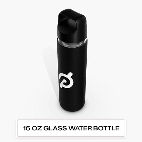 Peloton Glass Water Bottle | 16 oz Bottle with Non Slip Silicone Sleeve, Easy Screw Top Opening and Easy Carry Handle - Image 4