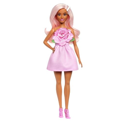 Barbie Barbie Fashionistas Pink Strapless Dress Doll with Pastel Pink Hair, Barrette and Shoes with Heels and Pink Straps,HYT94 - Image 6