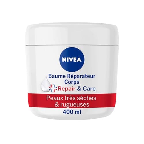 NIVEA REPAIR & CARE Baume Réparateur Visage, Corps & Mains Peaux Très Sèches (1 x 400 ml), Crème à la vitamine E & glycérine pour peaux rugueuses extra sèches, Soin corps hydratant 72H - Image 2