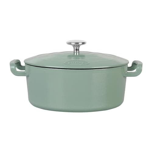 Sitram 715405 Sitrabella Casserole Oval Enamelled Cast Iron Length 26 cm - 4 Litres - Enamelled Exterior Sage Green Interior White - All Heat Sources Including Induction - Ideal Meal 4-5 Guests - Image 3