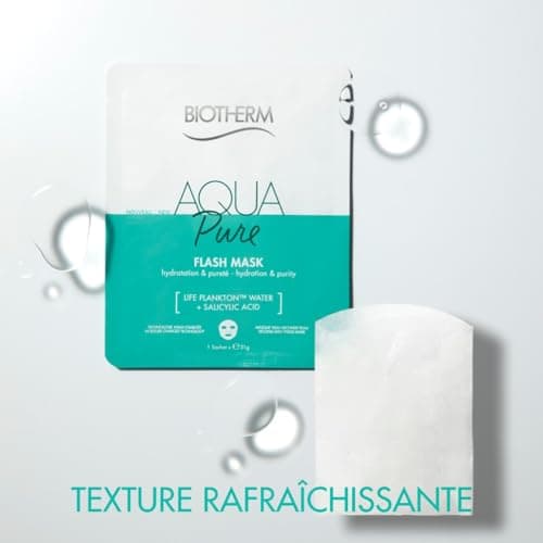 Biotherm, Aqua Pure Flash Mask, Instant Hydration & Purity Tissue Mask, Deep Moisturizes & Purifies Skin, Enriched with Salicylic Acid & Biotech Plankton, All Skin Types - Image 4