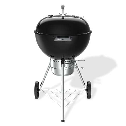 Weber Original Kettle Premium barbecue à charbon/couvercle et cuve en acier émaillé, grille 57 cm, système One-Touch de nettoyage, thermomètre intégré, trépied avec roulettes, noir - Image 3