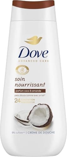 DOVE - Advanced Coconut and Almond Shower Cream - Nourishing care - Dermatologically tested - Soft skin sensation for 24 hours (pack of 12x225ml) - Image 4