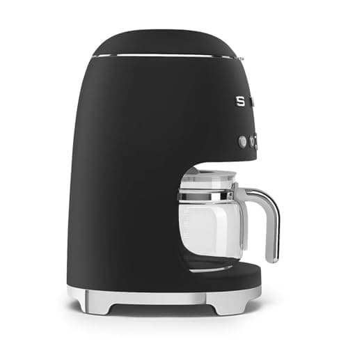 Smeg, DCF02BLMEU Filter Coffee Maker, Aroma and Autostart Function, Glass Jug Up to 12 Cups, 2 Levels of Intensity, Keep Warm Mode, 1050 W, Matte Black - Image 6