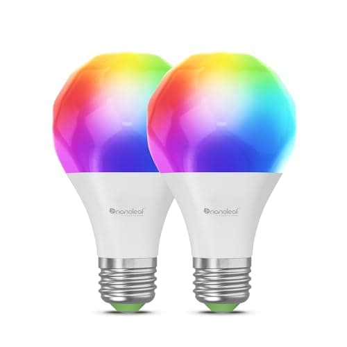 Nanoleaf Matter Essentials Pack de 2 Wifi Ampoules LED E27 Connectées RGBW - Lampes Intelligentes, Horaires personnalisés， Contrôle par App/Voix (Compatible Alexa, Apple, Google), Salon Bureau Gaming - Image 4
