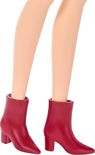 Barbie -Fashionistas Doll Dress Pink Leopard Strapless, Brown Hair and Accessories like Tie Collar and Boots, JJN59 - Image 5