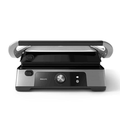 Philips Contact Grill - Adjustable temperature. Large cooking surface and high power. Removable non-stick plates and grease collection tray. (HD6301/90) - Image 4