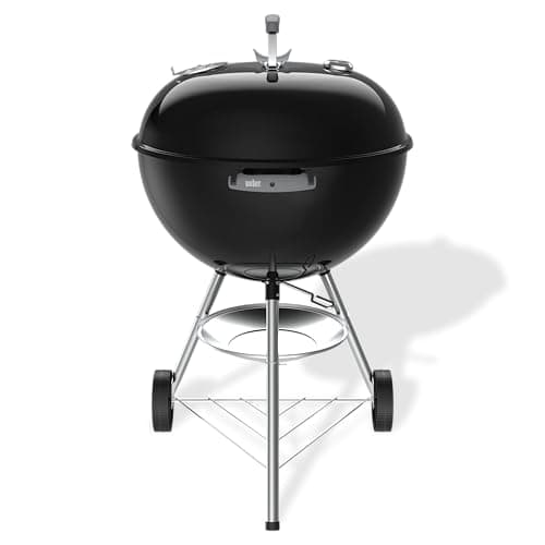 Weber Original Kettle Charcoal Barbecue Kettle with Enamelled Steel Lid and Bowl 57 cm Grill One-Touch Cleaning System Built-in Thermometer Tripod with Wheels Black - Image 3