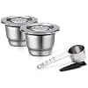 Reusable Stainless Steel Coffee Capsule for Nespresso - Refillable Filter with Spoon and Brush (2 Capsules) - Image 3
