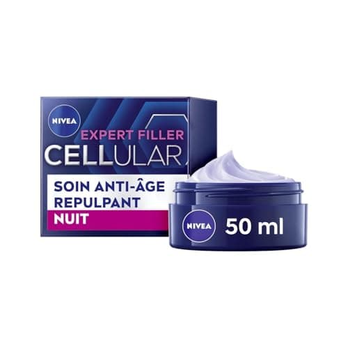 NIVEA Cellular Expert Filler - Soin Visage Anti-Age Repulpant - Crème De Nuit - Hydrate, Raffermit, Redonne Volume & Réduit Rides - Acide Hyaluronique & Acide Folique Pur - Tous Types De Peaux - 50 ml - Image 2