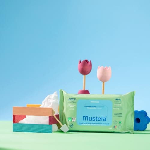 Mustela Scented Compostable Changing Cloths, 100% Plant Fibres Lyocell, Body and Makeup, Baby and Family - 99.5% Natural Ingredients (60 Pcs) - Image 5