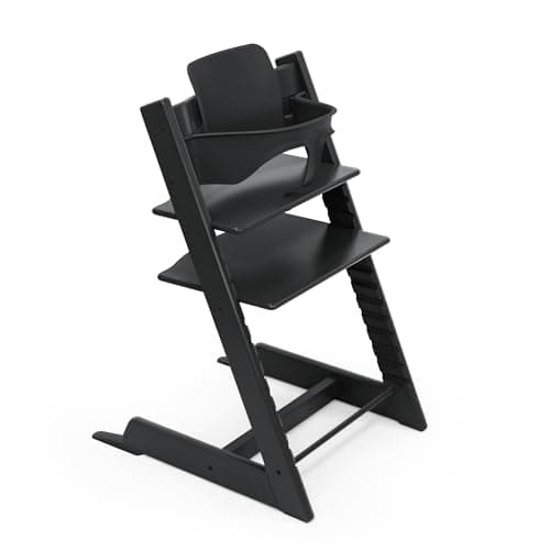 Stokke Tripp Trapp High Chair, Black - Includes Chair + Baby Set 2 for 6-36 Months - Adjustable, Ergonomic and Easy to Clean - Image 2