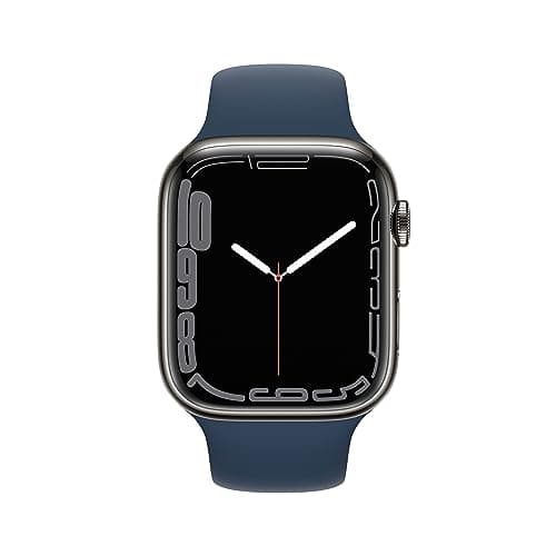 Apple Watch Series 7 (GPS + Cellular, 45 mm) Smartwatch – Edelstahlgehäuse Graphit, Sportarmband Abyssblau – Regular. Fitnesstracker, Blutsauerstoff und EKGApps, Always-On Retina Display, Wasserschutz - Image 3