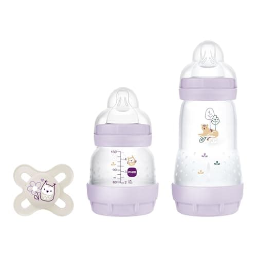 MAM, Newborn gift set. Includes: 2 x anti-colic bottles (160 and 260 ml), 1 x Start teat, pink - Image 3