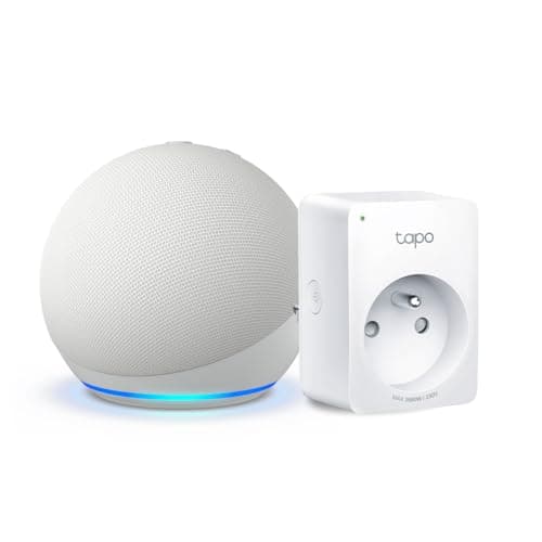 Echo Dot (5e génération) | Blanc + Tapo Matter Prise Connectée, Fonctionne avec Alexa - Kit de démarrage Maison connectée - Image 3