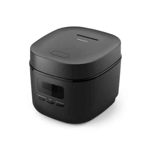 Philips Mini Rice Cooker Series 3000-0.54 l, 5-Layer Bakuhanseki Coating, 30 min Quick Cook Mode, 5 Automatic Menus, Black (HD3080/80) - Image 2