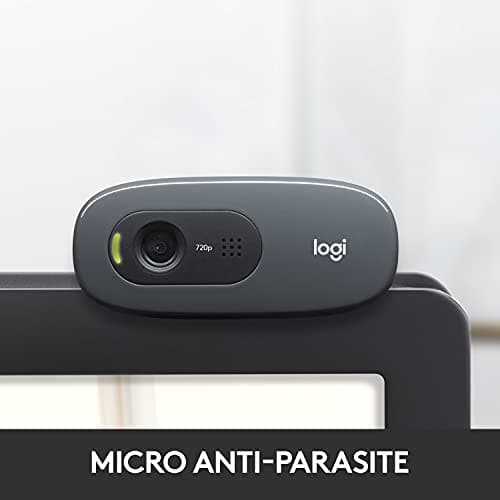 Logitech C270 HD Webcam, 720p/30fps, HD Wide Field of View, Light Correction, Microwave, Skype, FaceTime, Hangouts, WebEx, PC/Mac/Laptop/Tablet/Chromebook - Image 4