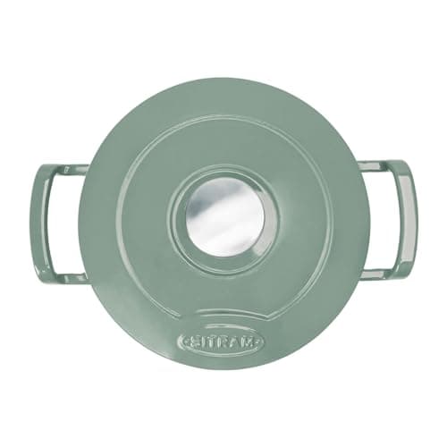 Sitram 715404 Sitrabella Casserole Dish Round Enamelled Cast Iron Diameter 20 cm - 2.5 Litres - Enamelled Exterior Sage Green Interior White - All Heat Sources Including Induction - Ideal Meal for 2-3 - Image 5