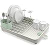 Joseph Joseph Extend Extendable Dish Drainer with Removable Cutlery Holder Swivel Draining Spout, Light Stone/Sage Green - Image 5