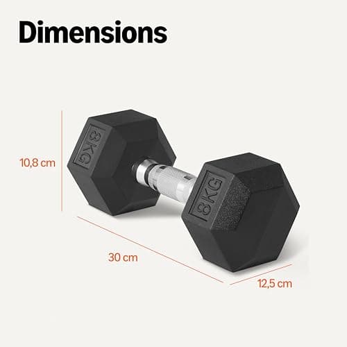 Amazon Basics Rubber Encased Hex Dumbbell Weights Set - Image 7